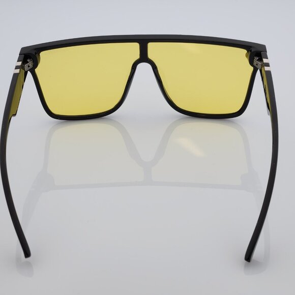 Quiksilver Shield Sunglasses Black Frame Yellow Tint Night Driving Shield Q5 - Picture 8 of 12